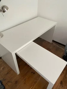 Schreibtisch MALM Ikea weiß mit Ausziehplatte - Bild 1 von 2