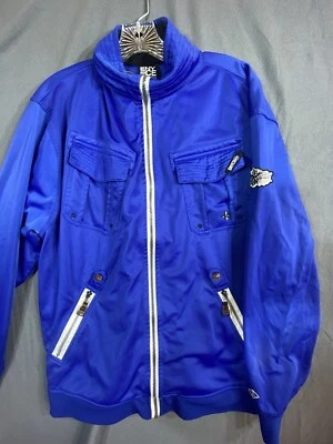 Chaqueta Vintage Y2K Enyce para hombre Talla L Cremallera completa Hip Hop Rap Azul Manga larga Logo Foto 1 de 4