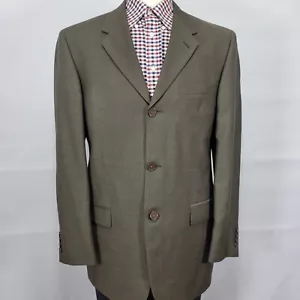Pierre Cardin Men's Sport Coat Blazer Three Button Brown Nailhead Wool Size 42L - Picture 1 of 14