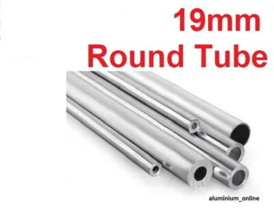 ALUMINIUM ROUND TUBE 19mm, 3 thickness, lengths 100mm to 2500mm