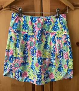 IBKUL Lilli Print 17" Golf / Tennis Skort Sz S Lilli Hot Pink Multi Lightweight - Picture 1 of 13