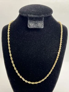 ITALY 10K Yellow Gold 2.5mm wide ELEGANT ROPE Chain Necklace 26” long 4.2gr. - Picture 1 of 13
