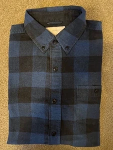 WEATHERPROOF Vintage Long Steeve Button Up Flannel Shirt BLUE Plaid Men's Sz M - Picture 1 of 1
