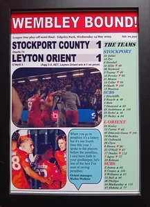 Stockport 1 Leyton Orient 1 - 2025 League One Play-off Semi - Souvenir Print - Bild 1 von 5