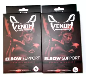 LOT 2 XL Venom Sports Fitness Elbow Brace Compression Sleeve Support ORANGE/BLK - Picture 1 of 3