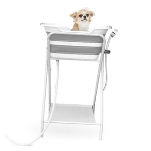 2-in-1 Dog Bathtub & Washing Station, Elevated Collapsible Bathtub with - Picture 1 of 8