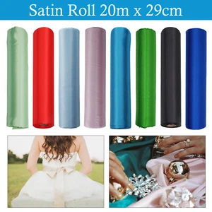 20M Satin Fabric Roll for Chair Sash Tabel Runner Christmas Tree Dress Making - Picture 1 of 40