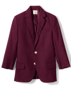 LANDS' END Big Boys 20 Burgundy Wool Blend Hopsack Blazer NWT $93 - Picture 1 of 2