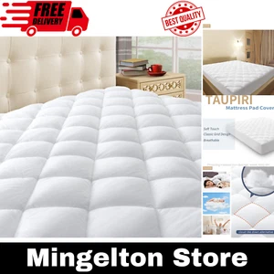 Thick Queen Size Mattress Pad Cover Pillow Top Topper Padded Luxury Bed Cooling - Picture 1 of 7
