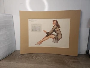 Vintage Calendar Page 1947 December Esquire Sexy Girl Pinup /Vargas ( Has Marks - Picture 1 of 9