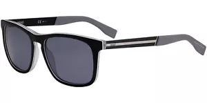 Hugo by Hugo Boss Hombre Mt Negro/Rutenio/Gris Oscuro Cuadrado Suave HG0245S 0O6W IR - Imagen 1 de 3