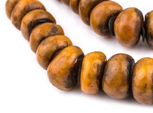 Honey Moroccan Resin Beads Extra Large 37mm Morocco African Orange Round - Picture 1 of 5