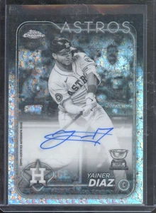 2024 Topps Cromo YAINER DIAZ #AC-YD Blanco y Negro Mini Diamante Automático SP Astros - Imagen 1 de 2