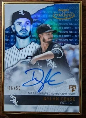 2020 Topps Gold Label Blue Dylan Cease Auto Gold Frame #'d 46/50 #GLA-DC RC  - Image 1 of 2