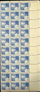 USA Briefmarken Scott #892 Bogen mit 30 postfrisch OG 5 Cent Elias Howe - Bild 1 von 1