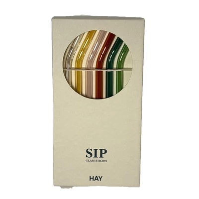 Juego de 6 pajitas de vidrio reutilizables hechas a mano HAY Sip coloridas ecológicas para beber Foto 1 de 4