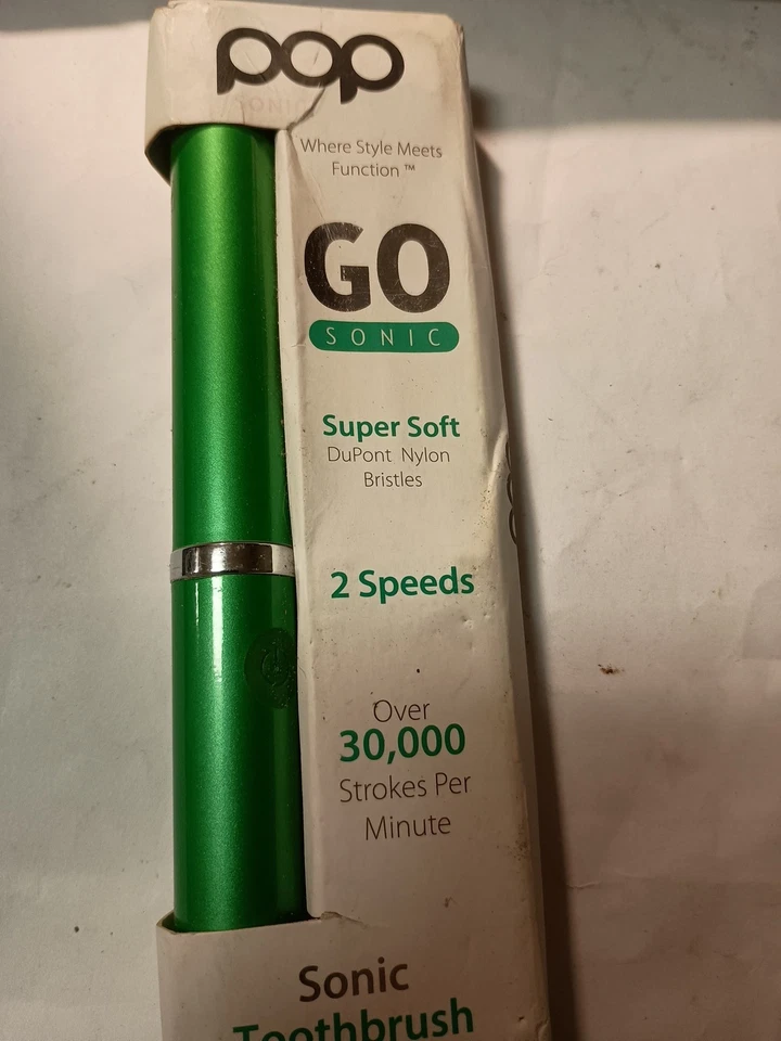 Pop Sonic Go Sonic Portable Toothbrush Green 2 Speeds, 2 Minute Timer I2 - Изображение 1 из 1