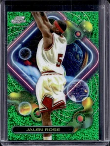 2023-24 Topps Cosmic Chrome Jalen Rose Green Space Dust Refractor #/75 Bulls - Picture 1 of 2