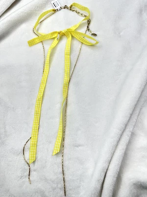 NUEVO Collar Gargantilla Free People en Amarillo Guinga Picnic Primavera Coqueta Arco Foto 1 de 4