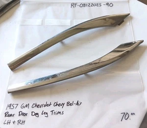 (2)Original 1957 GM BelAir(?)Rear Door Dog Leg Trims? LH & RH - 2 Or 4 Door? - Picture 1 of 9
