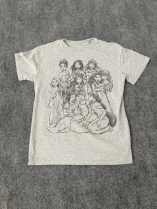 Disney Princess Girls T-Shirt Size XS Gray Sketch Graphic Tee 100% Cotton Blend - Picture 1 of 4