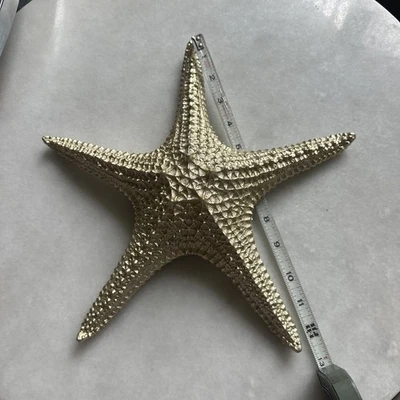 Estrella de mar, pieza de arte decorativa grande, cerámica dorada, decoración de la casa Foto 1 de 4