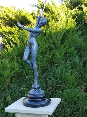 SCULTURA IN BRONZO SU MARMO "Crest of the Wave 1929" firmata HARRIET FRISHMUTH - Immagine 1 di 4