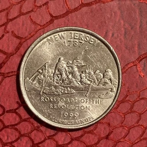 1999 P NEW JERSEY STATE QUARTER WEAK STRIKE - Picture 1 of 2
