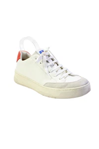 Boss Hugo Boss Womens White Red Trim Low Top Athletic Sneakers Shoes Size 11 - Picture 1 of 7