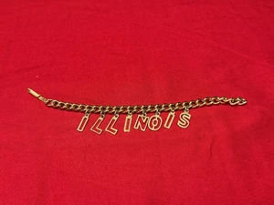 Vintage Illinois Bettelarmband Sterlingsilber Reise Wahrzeichen - Bild 1 von 10