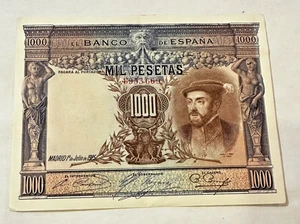 BANCONOTA 1000 PESETAS 1925 DALLA SPAGNA - Foto 1 di 2