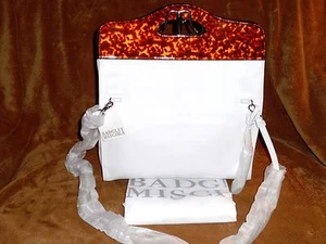 Badgley Mischka Lucy Convertible Clutch Crossbody White & Tortoise NWT MSRP $375 - Picture 1 of 11