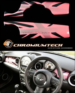 MINI Cooper/S/ONE R55 R56 R57 R58 R59 PINK Union Jack Dashboard Panel Cover LHD - Picture 1 of 1