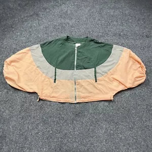 Elevenses Jacket Womens Size M / L Windbreaker Coat Green Pink Cropped Gorpcore - Picture 1 of 10