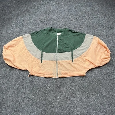 Elevenses Jacket Womens Size M / L Windbreaker Coat Green Pink Cropped Crop - Image 1 of 4