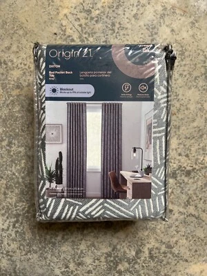 Original 21 Dixton 50” X 84” Gris Blackout Rod Bolsillo Superior Panel Cortina Foto 1 de 2
