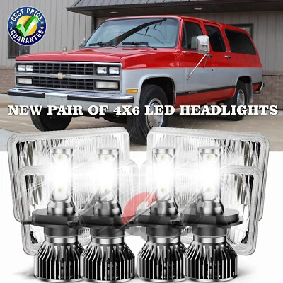 4PCS LED Headlights Hi/Lo Sealed Beam For CHEVROLET R3500 PICKUP 1989-1991 Foto 1 de 4