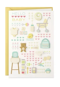 Tarjeta de felicitación Hallmark Signature - Iconos de bebé felicitaciones de bebé LAD1898 - Imagen 1 de 6