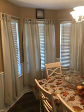 New Khaki and Beige Stripe Curtains 73 X 39 1/2 Four Panels