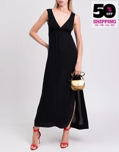 RRP€680 GENTRYPORTOFINO Midi Dress IT44 US8 UK12 L Slit Flared Made in Italy - Picture 1 of 10