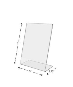 5x7 Inch Bent Clear Acrylic Picture Photo Frame, Vertical Table Top Sign