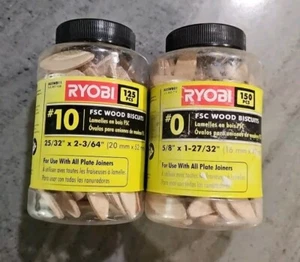 Lote de 2 galletas de madera Ryobi FSC #10 y #0 (125 piezas y 150 piezas) A05WB11 y A05WB01 - Imagen 1 de 4