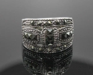 FAS Womens Marcasite Sterling Silver Ring, Size 6.5 - Picture 1 of 4
