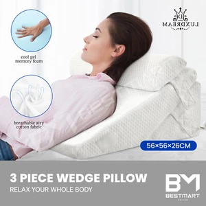 Wedge Pillow Leg Elevation Headrest Back Neck Support Cushion Pregnancy Sleeping - Picture 1 of 12