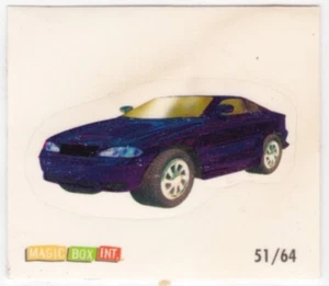 RARE Micro Machines Sticker #51 1990's Ford Mustang Blue by Magic Box - Picture 1 of 1