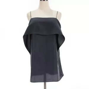 Toteme NWT Draped Sleeveless Cami Tank Top Size 38 in Solid Navy Blue 100% Silk - Picture 1 of 11