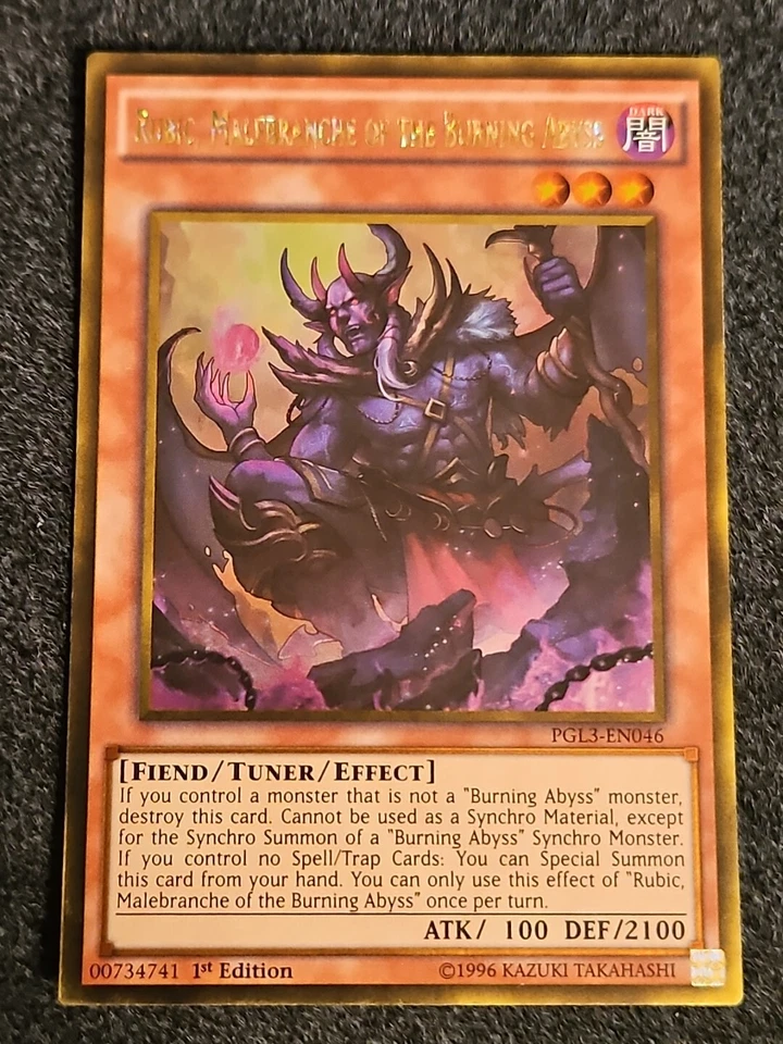 PGL3-EN046 Rubic, Malebranche of the Burning Abyss – Gold Rare 1st Edition VLP - Image 1 of 1