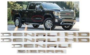 Chrome Door DENALI HD Rear DENALI SIERRA Emblems GMC Sierra 2500hd 3500hd - Foto 1 di 7