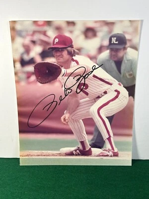 Pete Rose Philadelphia Phillies Signed Auto 8x10 Photo Uncerted - Image 1 of 3