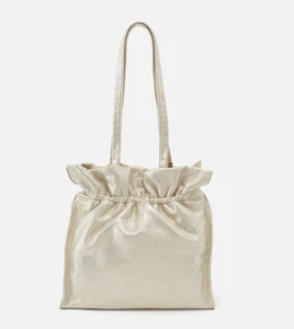 NWT Hobo Caliber Metallic Pearled Silver Leather Shoulder Bag $328 - Picture 1 of 9